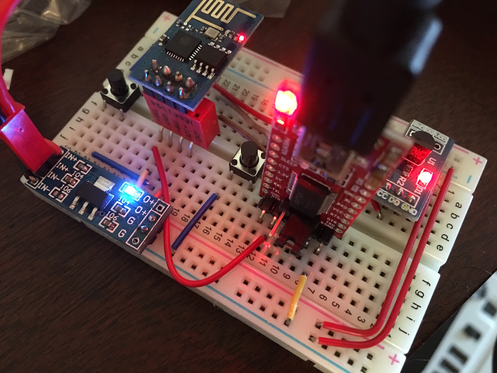 Breadboard with all the components